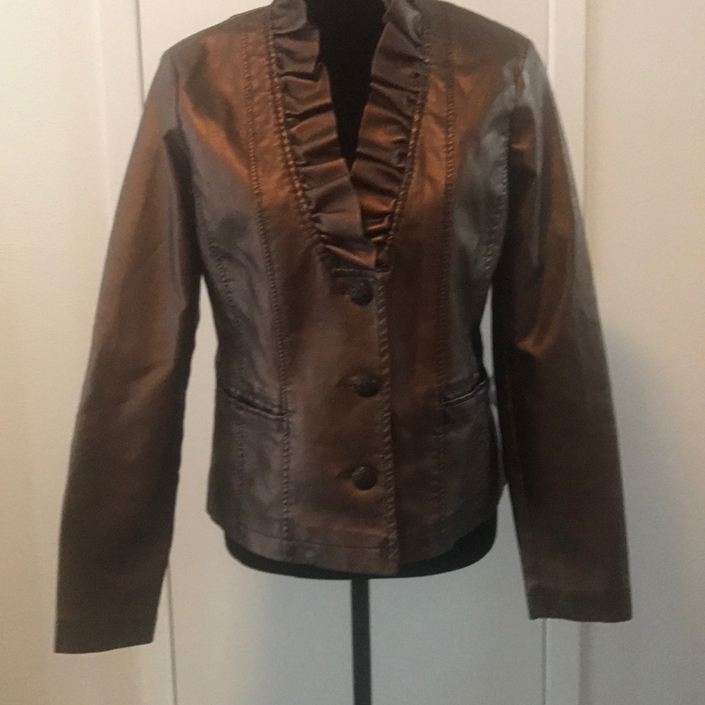 Vegan leather jacket copper colored